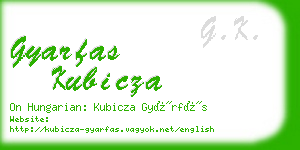 gyarfas kubicza business card
